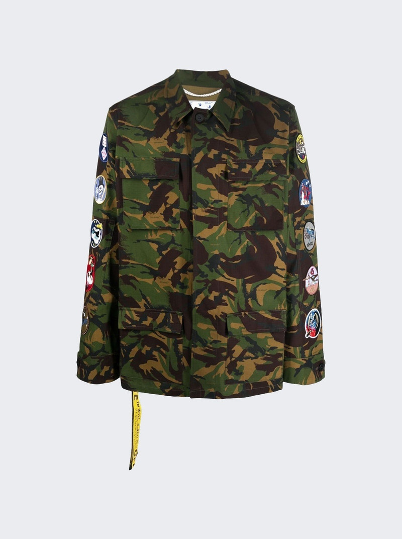 Camouflage Patch Field Jacket Army Green - 1