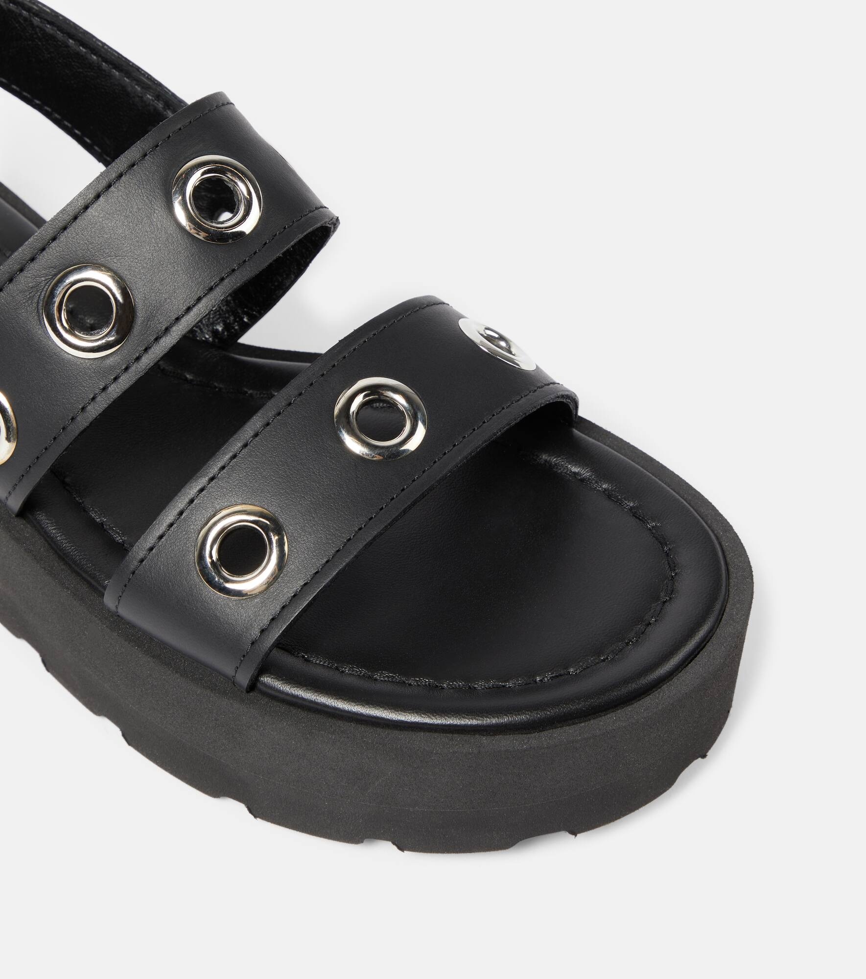 Leather platform sandals - 6