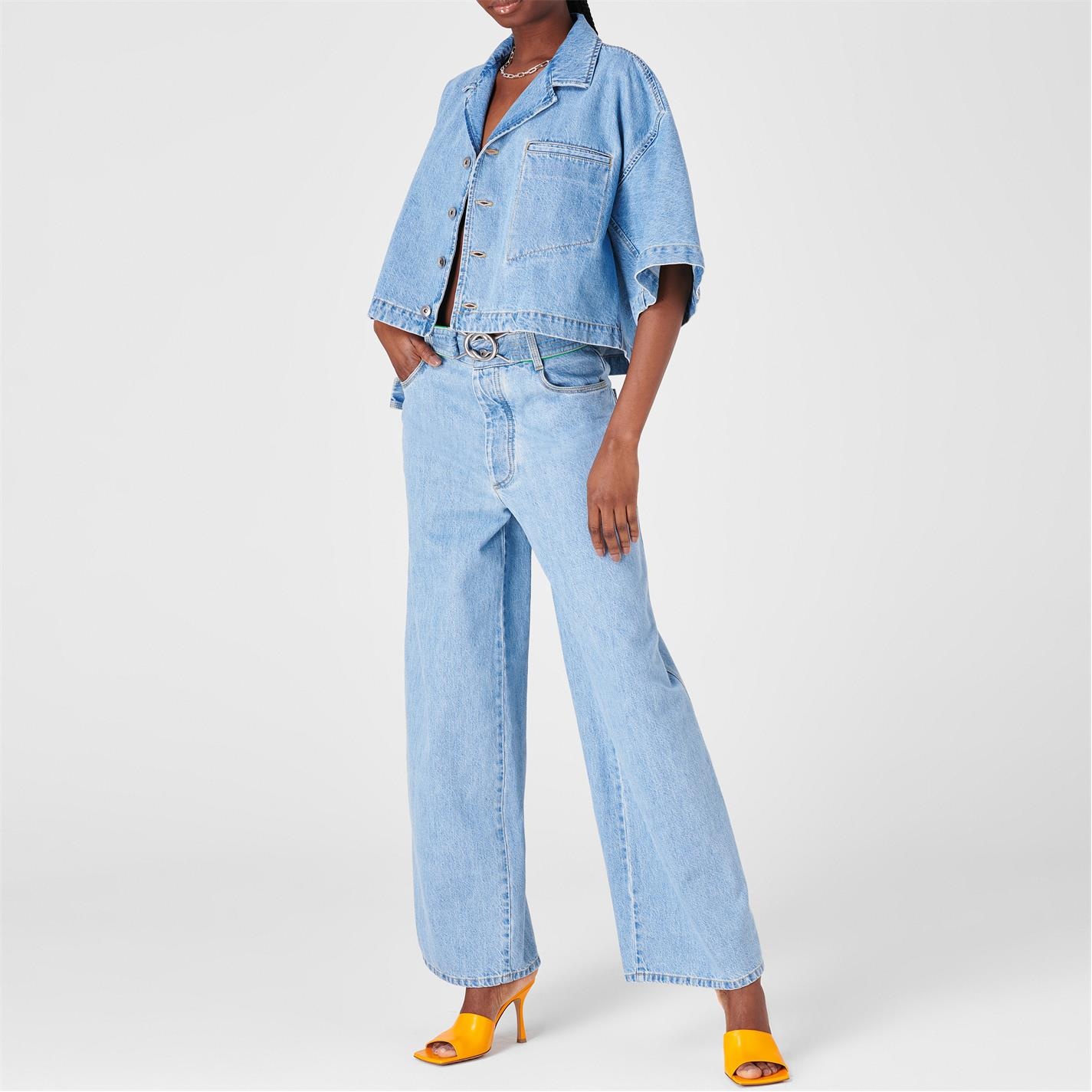WIDE LEG LIGHT BLEACHED DENIM - 3