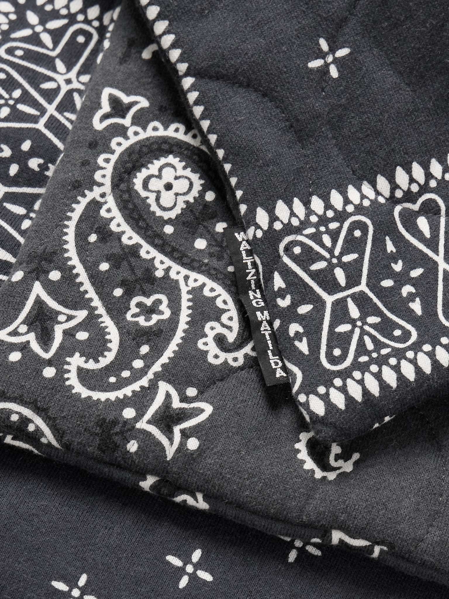 Tie-Detailed Quilted Bandana-Print Cotton-Jersey Hoodie - 4