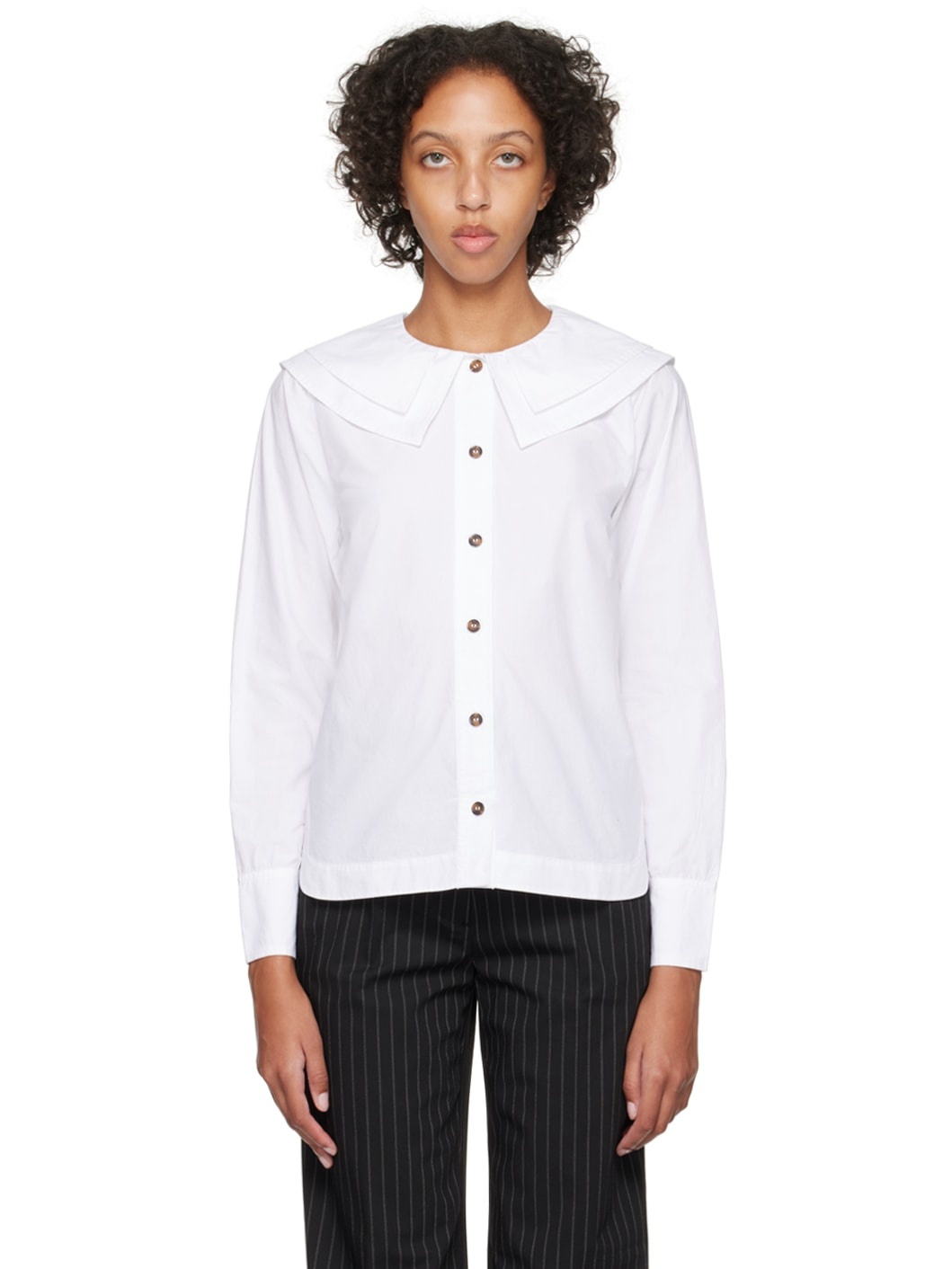 White Double Collar Shirt - 1