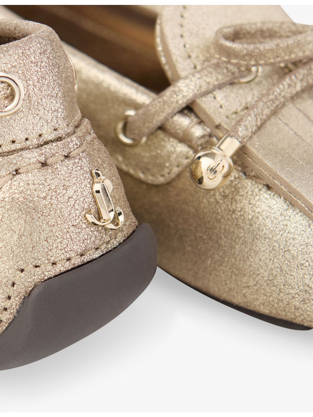 Manon F Metallic Reverse Suede Loafers - 5