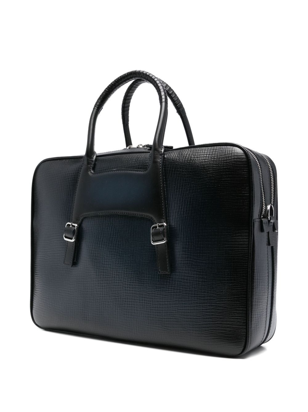 textured leather briefcase - 2