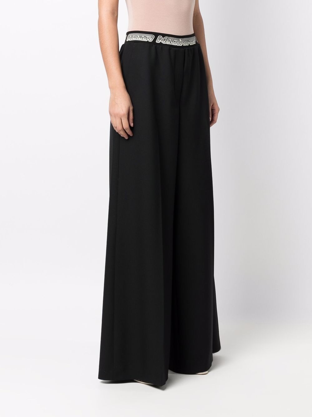 logo waistband palazzo trousers - 3