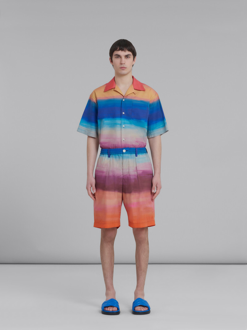 Marni POPLIN STRETCH WAIST SHORTS WITH DARK SIDE OF THE MOON PRINT outlook