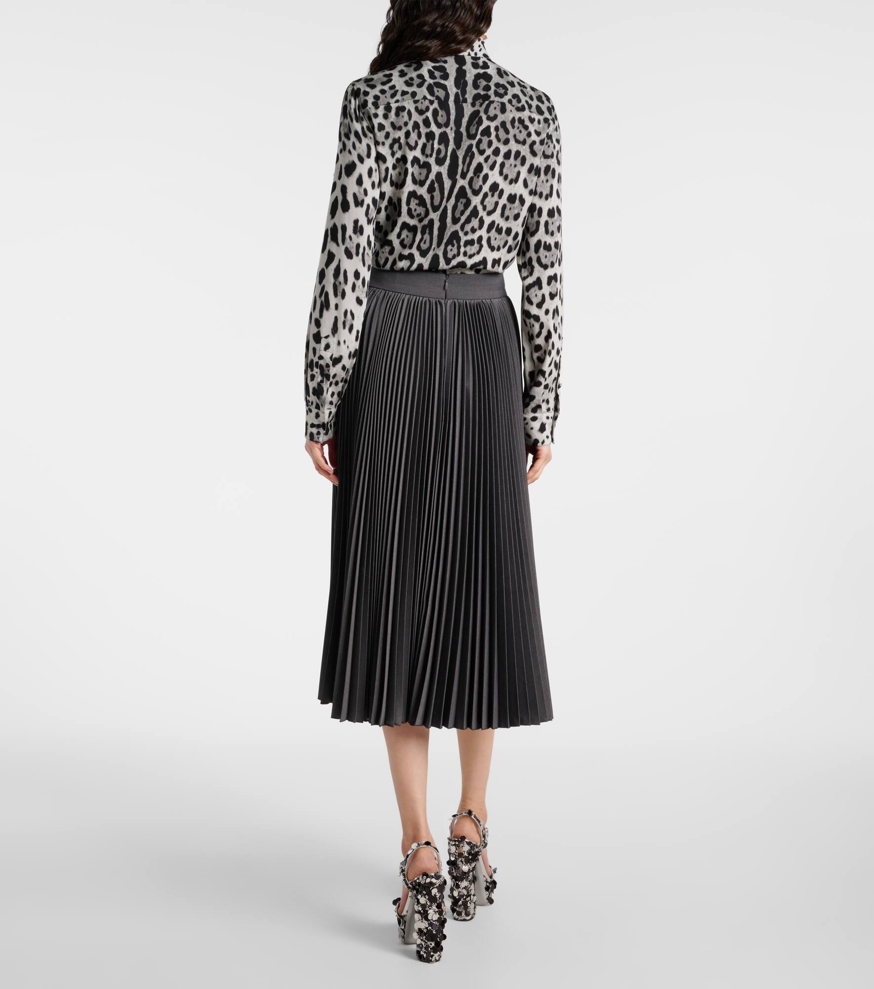 Plissé midi skirt - 3