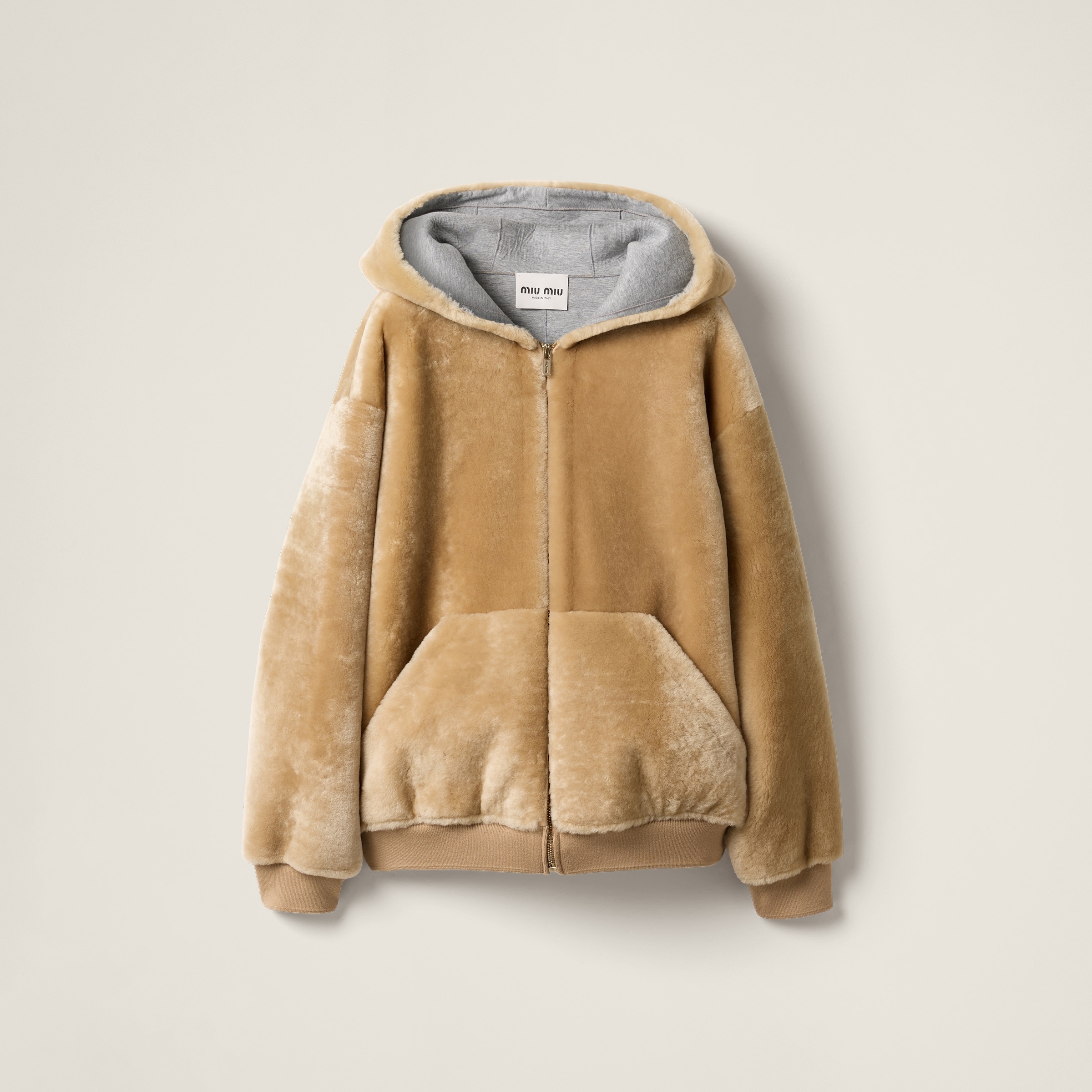 Shearling hoodie jacket - 1