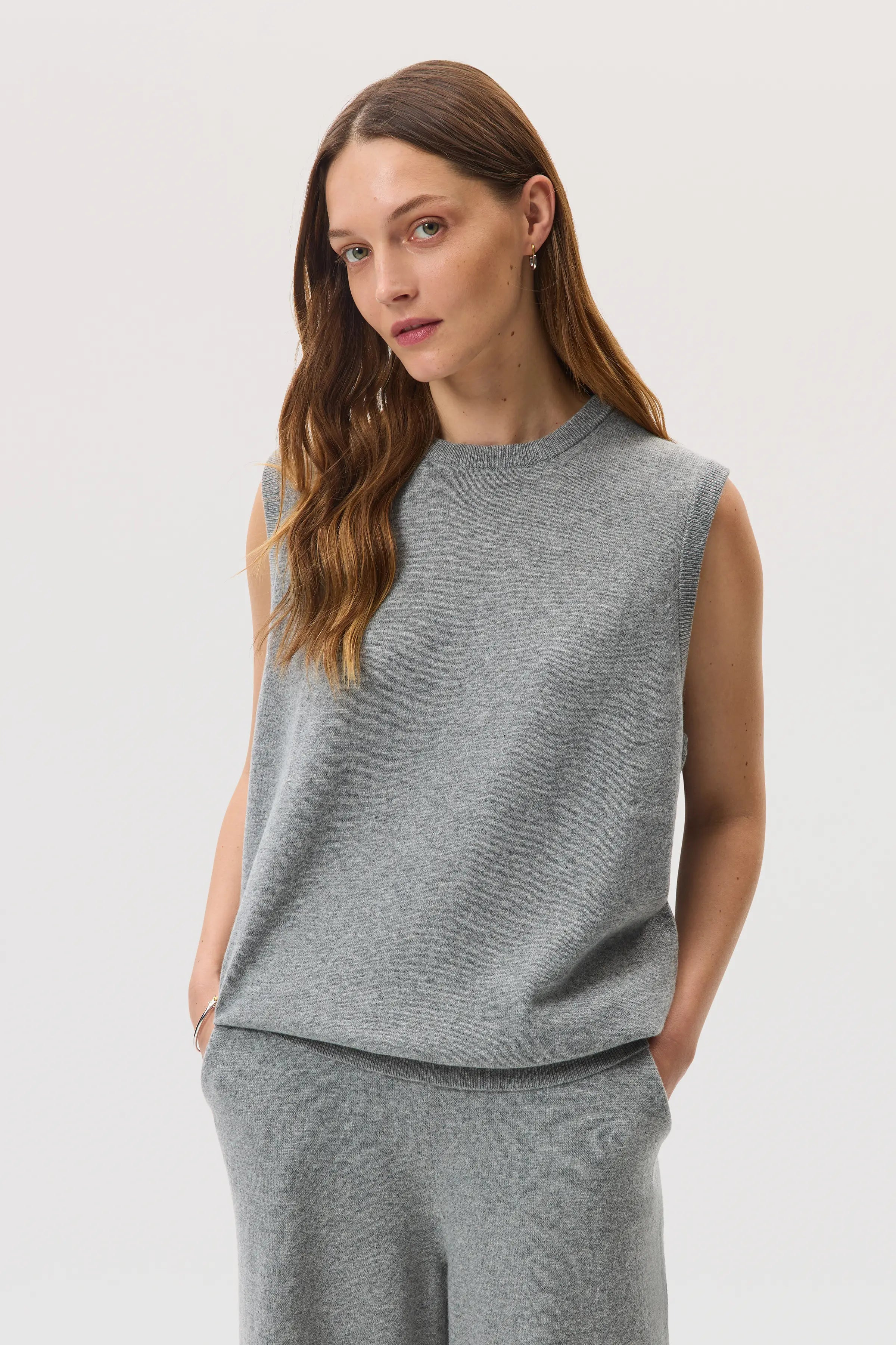 Grey Cashmere Tank - 3