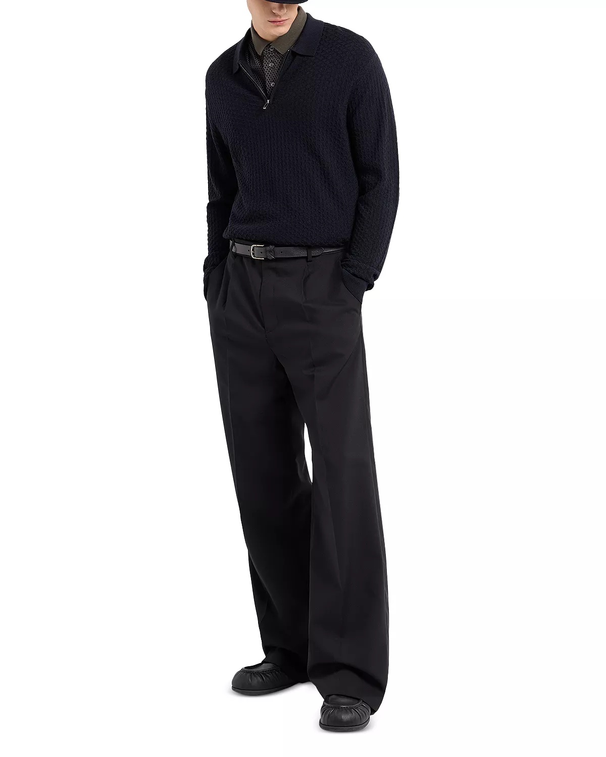 Cotton Jersey Hexagon Jacquard Regular Fit Polo Shirt - 2