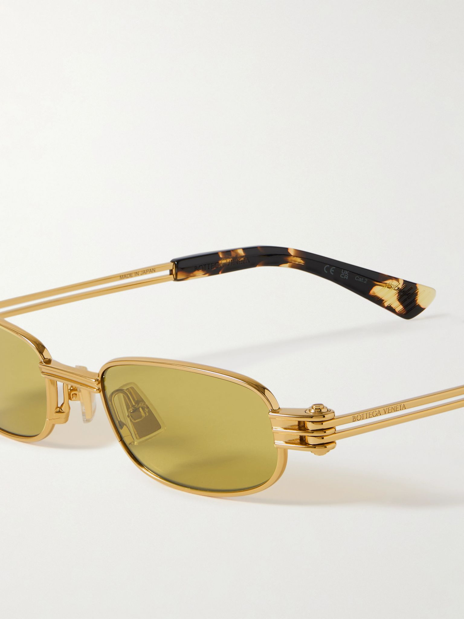 Rectangle-frame gold-tone sunglasses Gold - 4