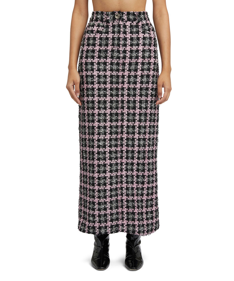 MSGM Midi skirt with "Lurex Check Tweed" motif outlook