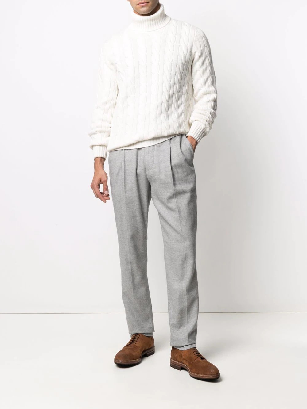 pleated drop-crotch trousers - 2