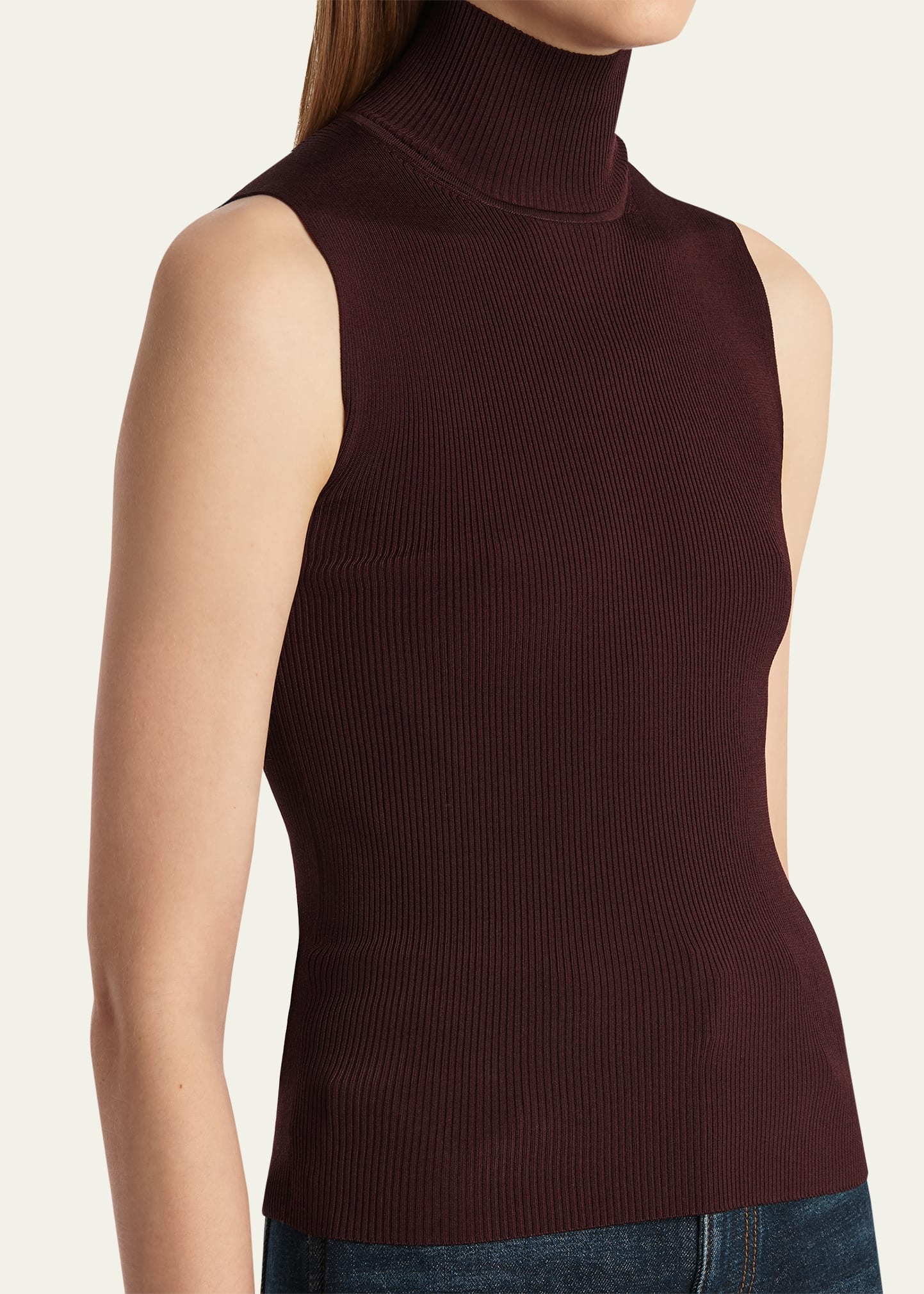 Benita Turtleneck Rib Tank Top - 5