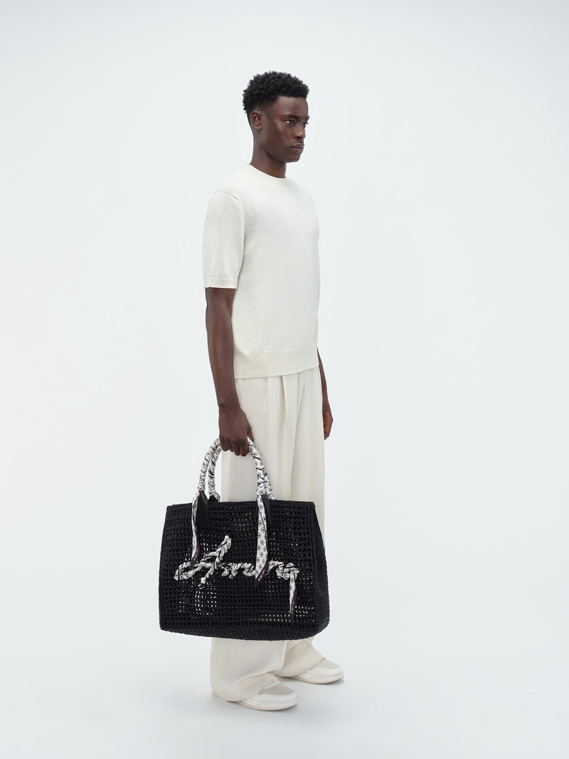 OPEN WEAVE RAFFIA TOTE BAG 6