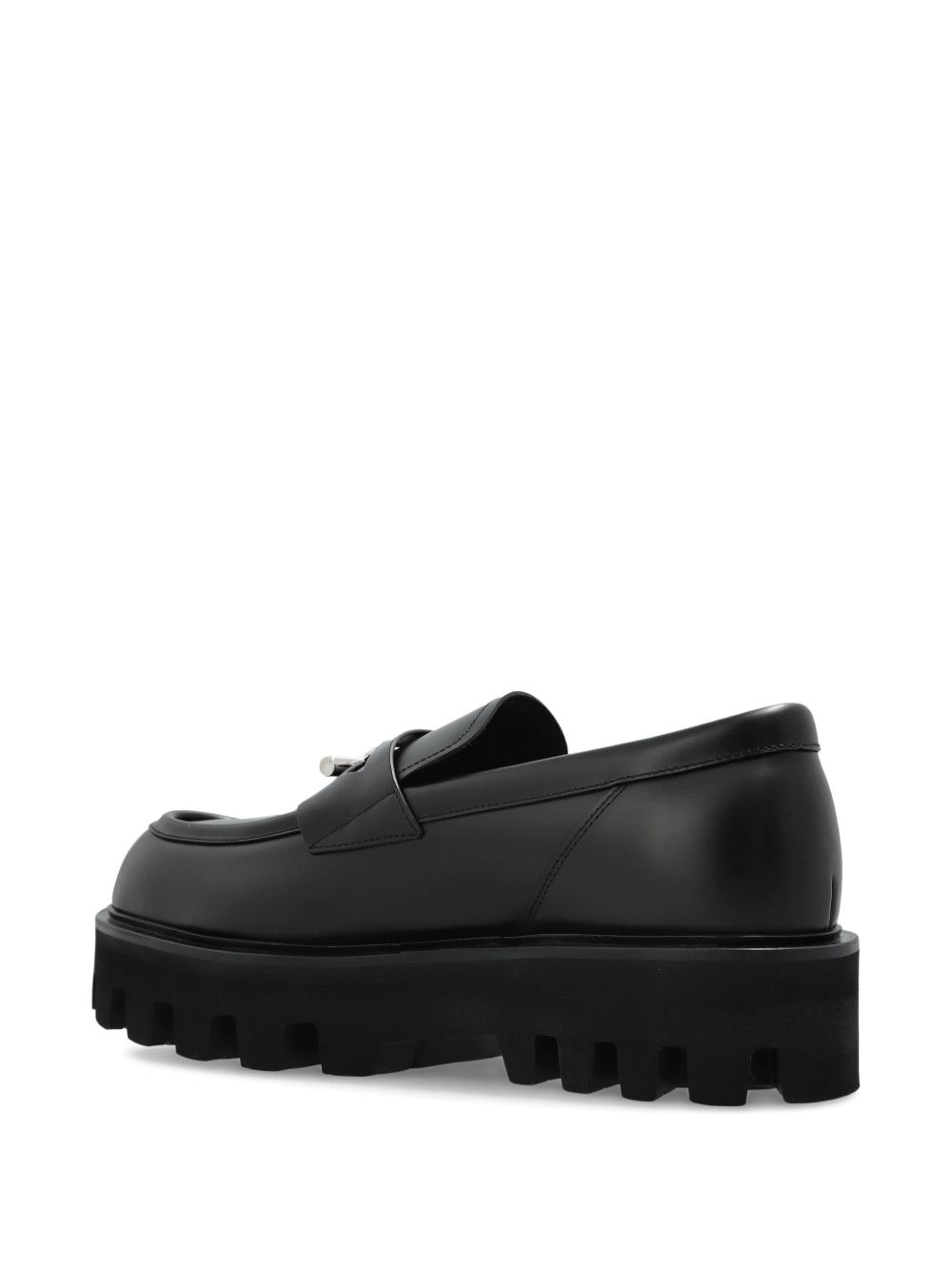 leather platform loafers - 3