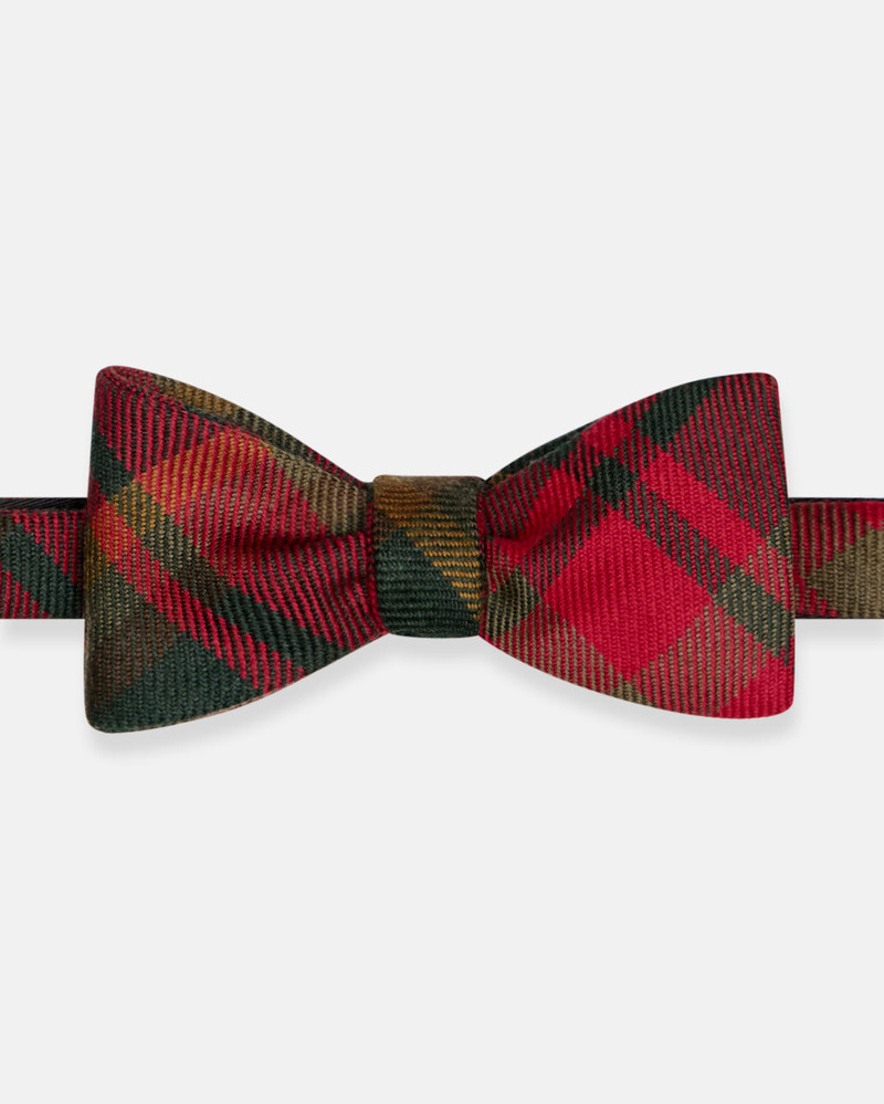 J. PRESS MADE-IN-ENGLAND MAPLE LEAF TARTAN WOOL BOW TIE outlook
