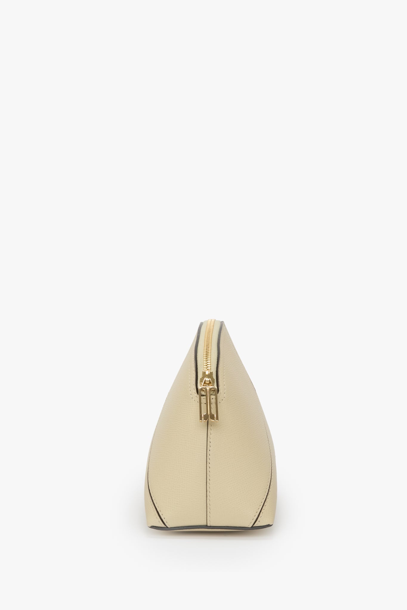 Victoria Large Travel Pouch In Ivory Grained Leather - 3