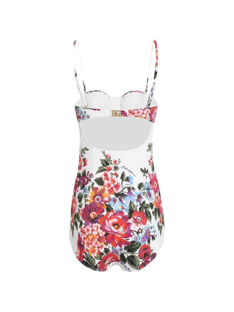 Dolce & Gabbana flower bouquet-print balconette one-piece swimsuit outlook