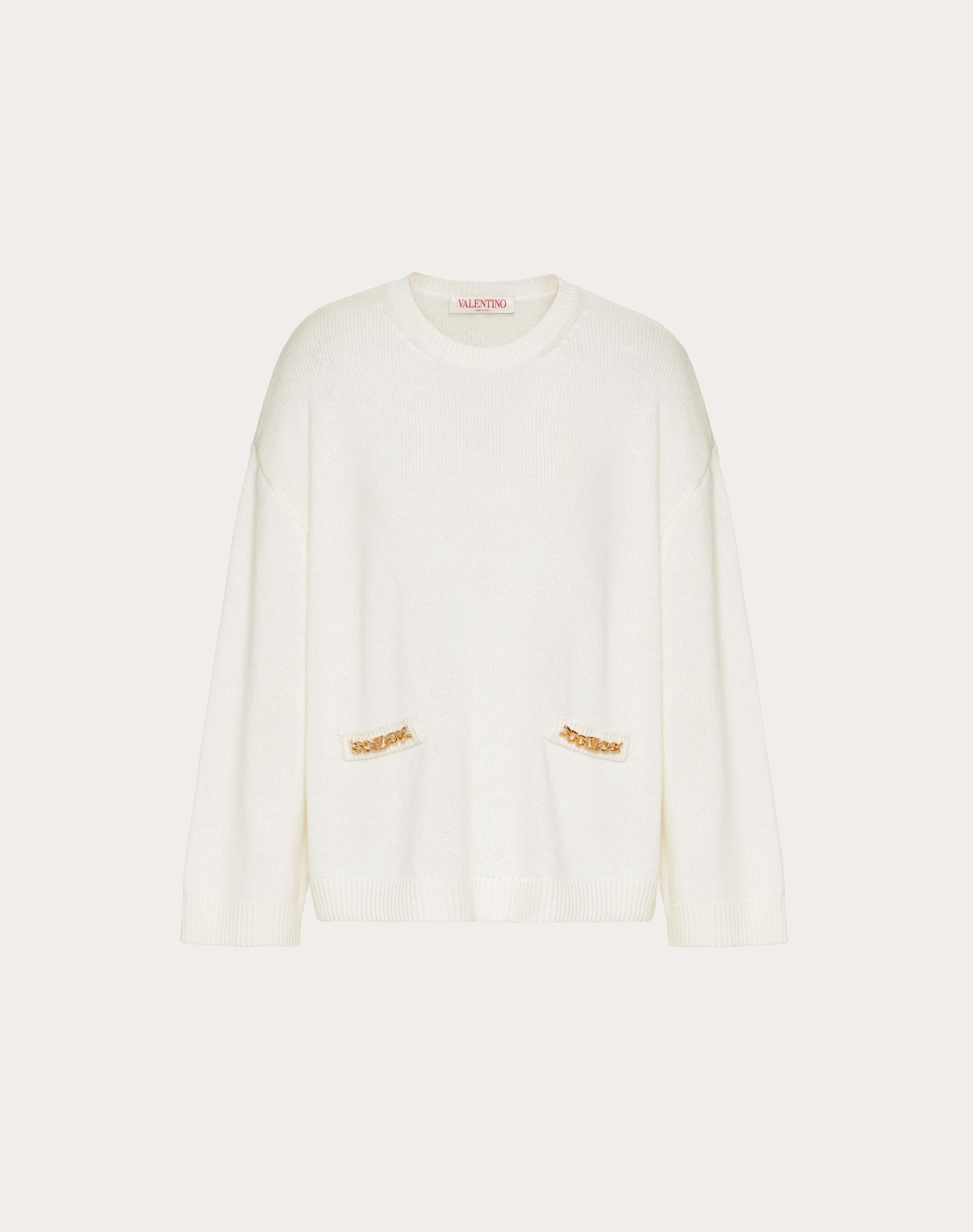 VLOGO CHAIN CASHMERE SWEATER - 1