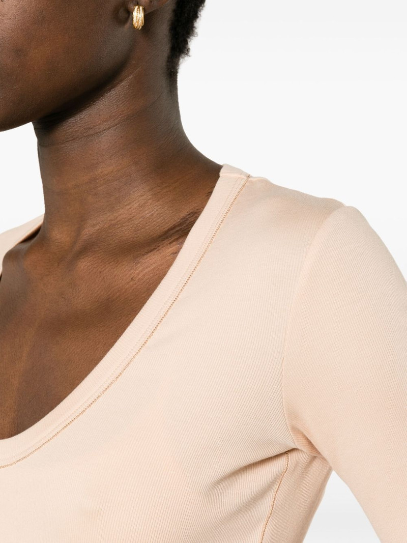 beaded-trim stretch-cotton top 5