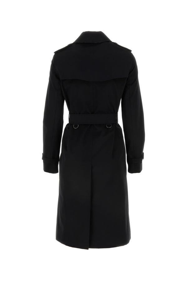 Burberry Woman Black Gabardine Heritage Kensington Trench Coat - 2