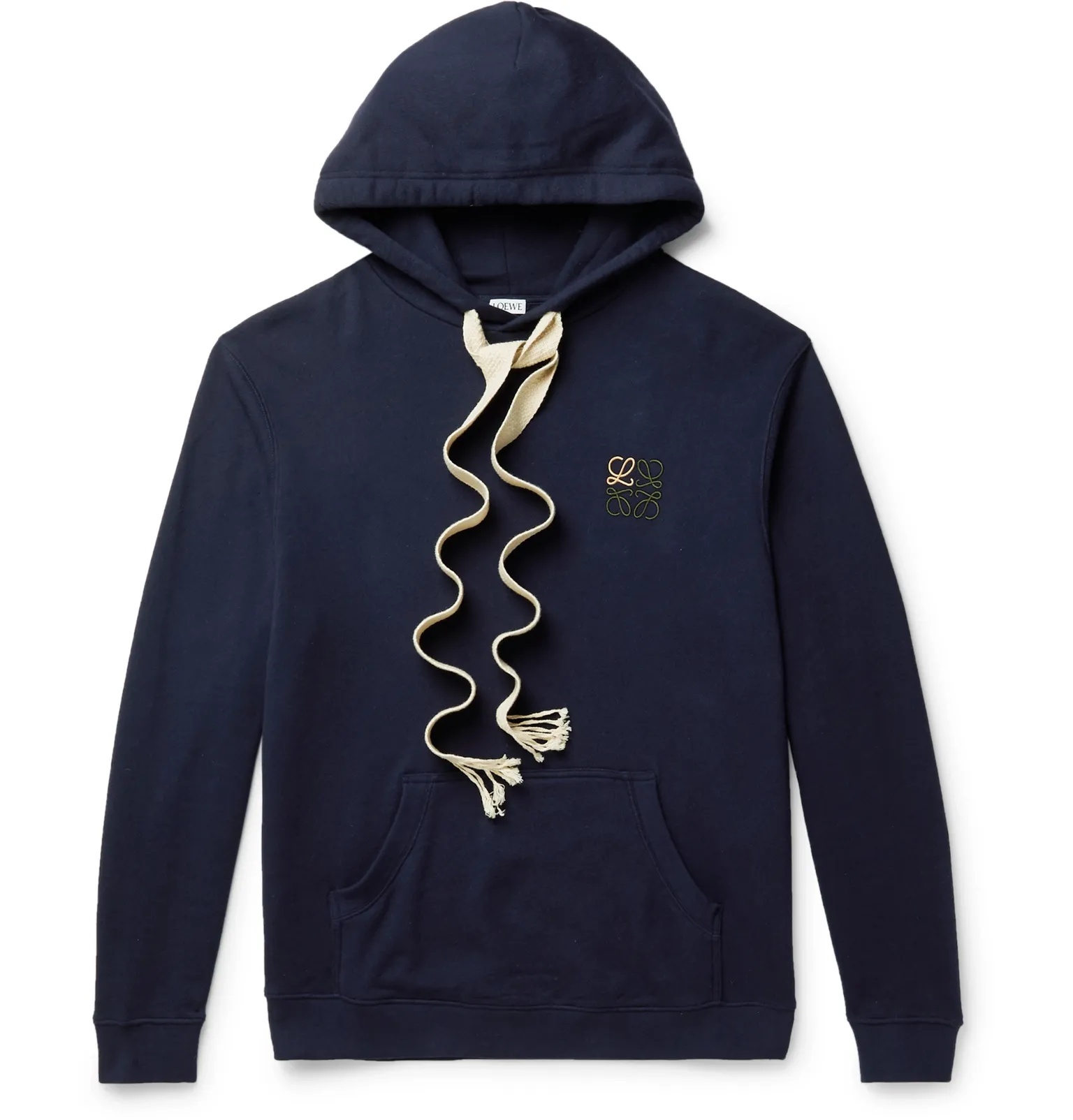 Slim-Fit Logo-Embroidered Loopback Cotton-Jersey Hoodie - 1