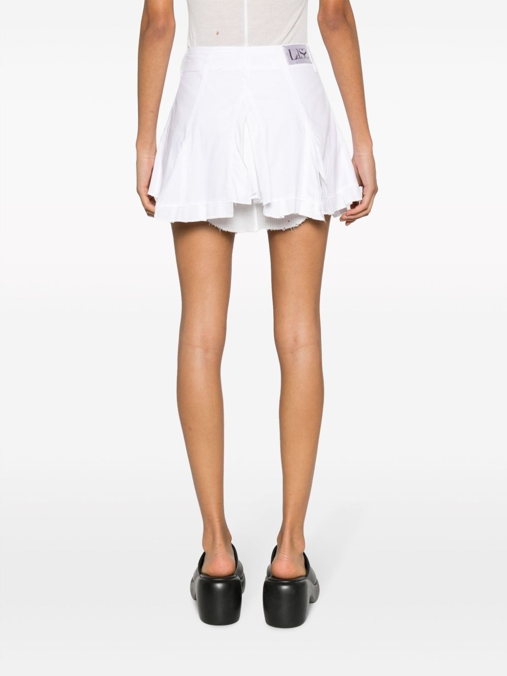 lace-up cotton miniskirt - 4