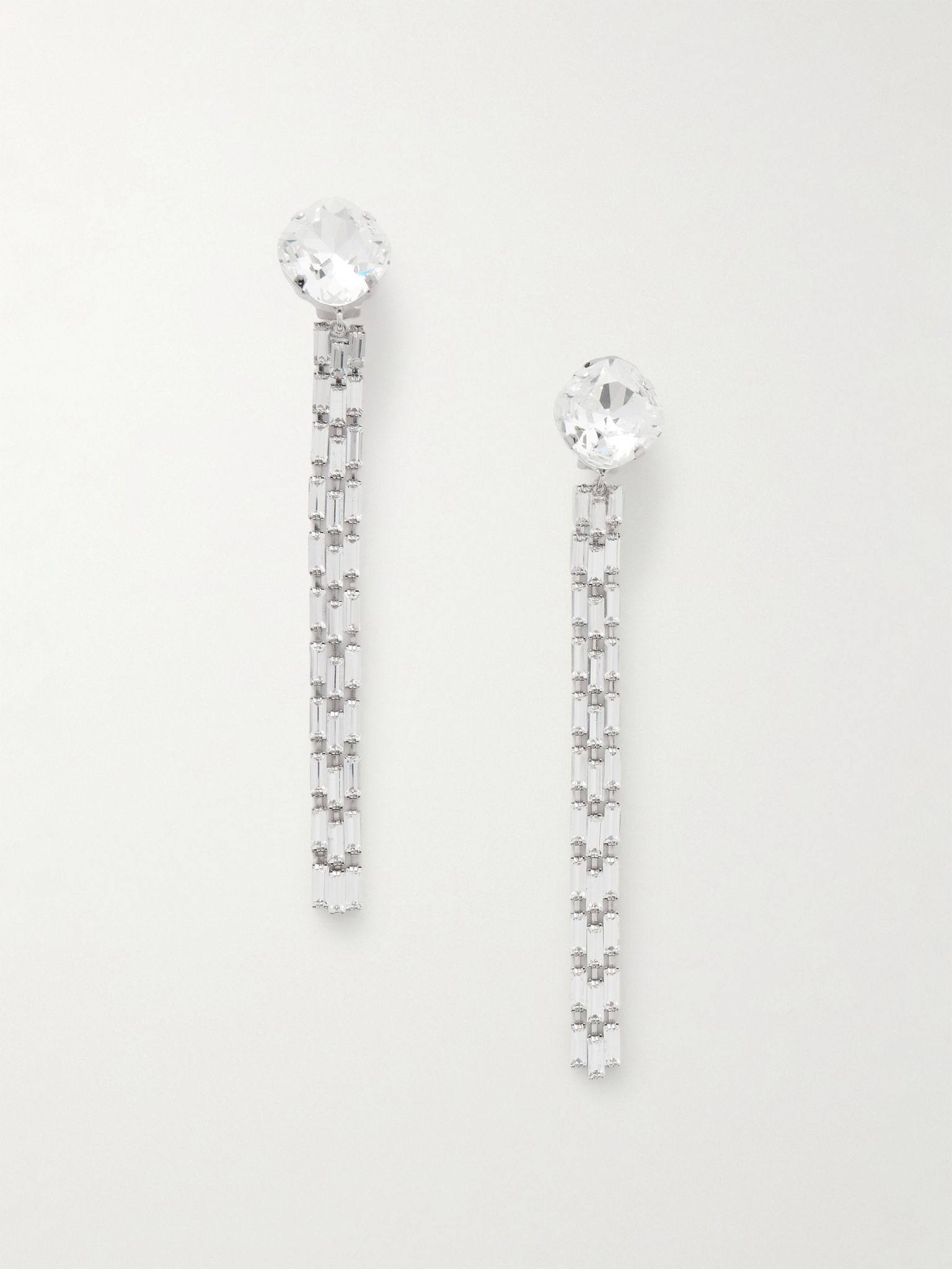 Silver-tone crystal clip earrings Silver - 1