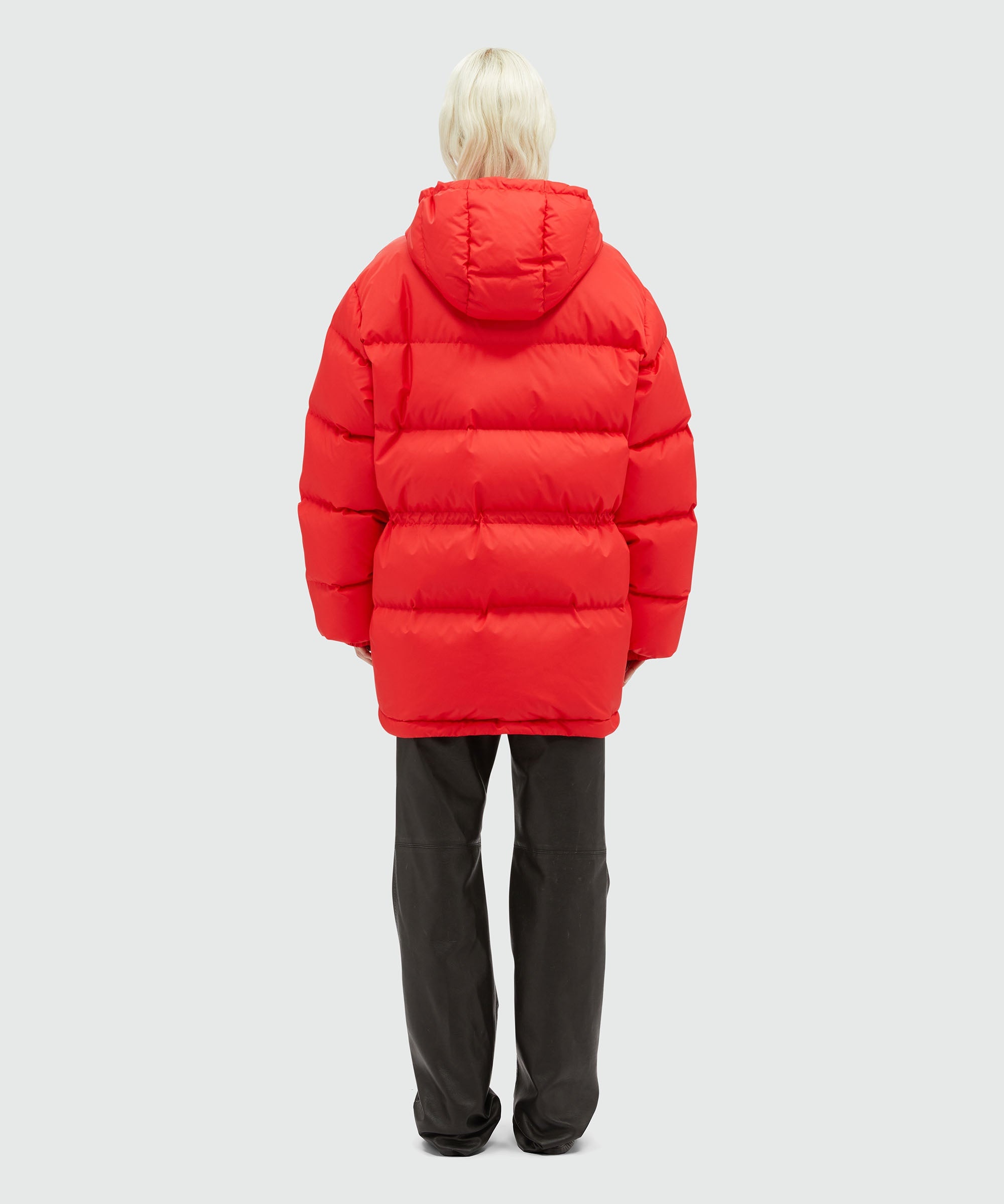Red matte nylon "TheMwave" down jacket - 3