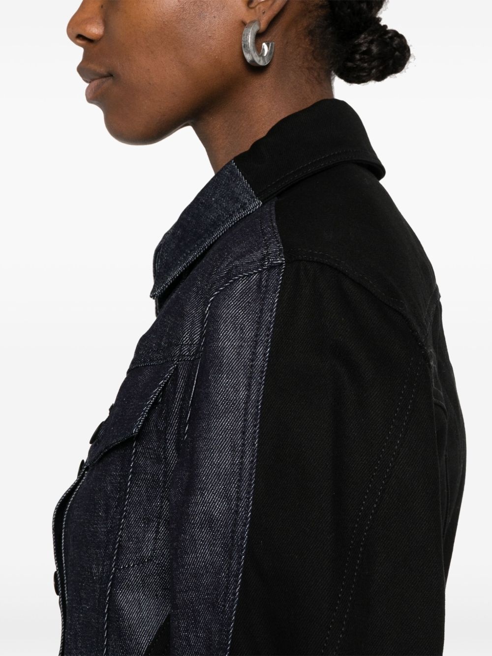 colour-block denim jacket - 5