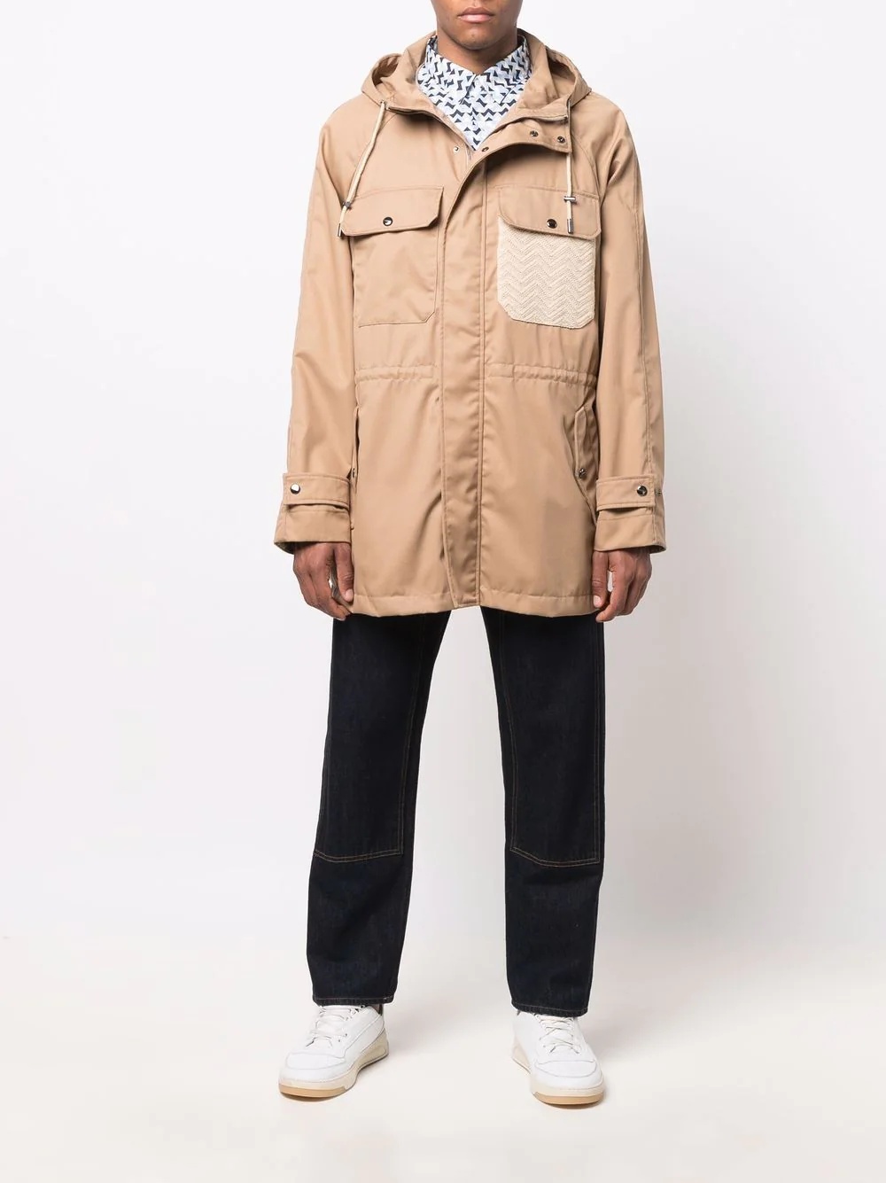 hooded short-length parka - 2