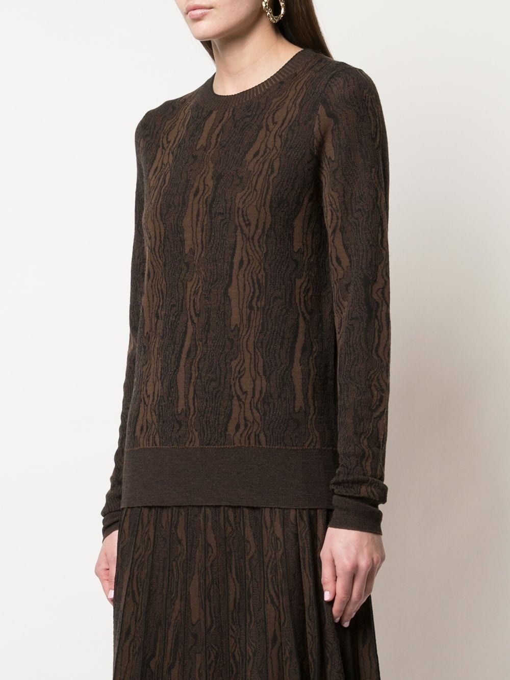 cashmere woodgrain jacquard knit top - 3