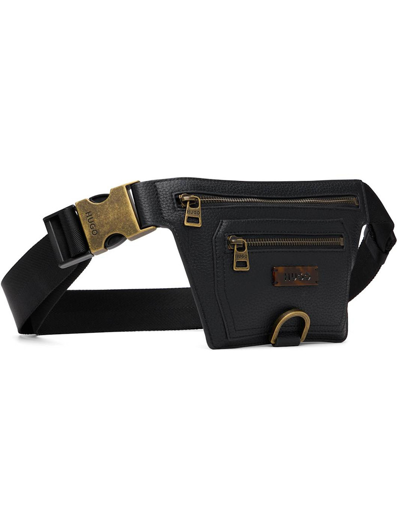HUGO Black Grained Belt Bag outlook