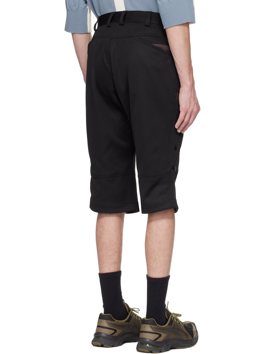 Black & Black Inex Snap Shorts - 3