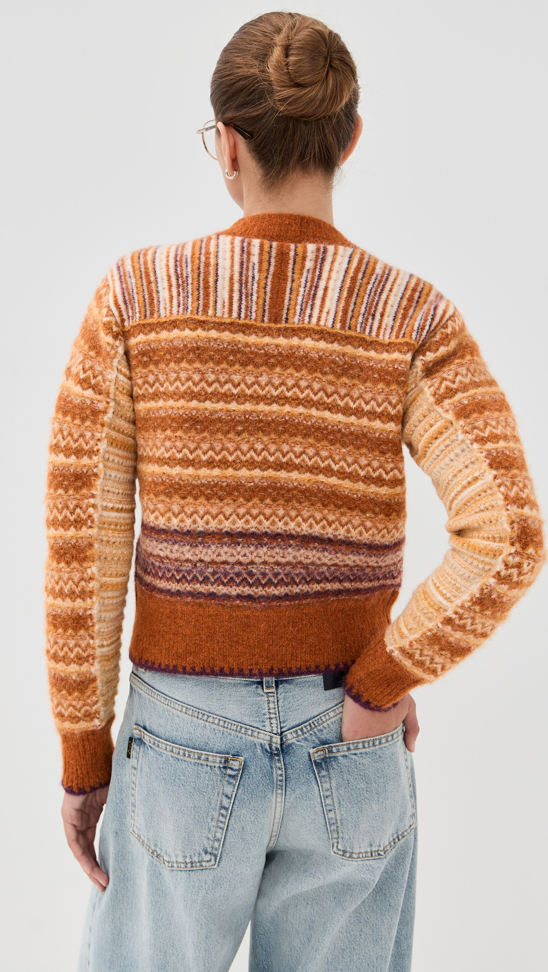 Jacquard Alpaca Raglan Zip Cardigan - 2