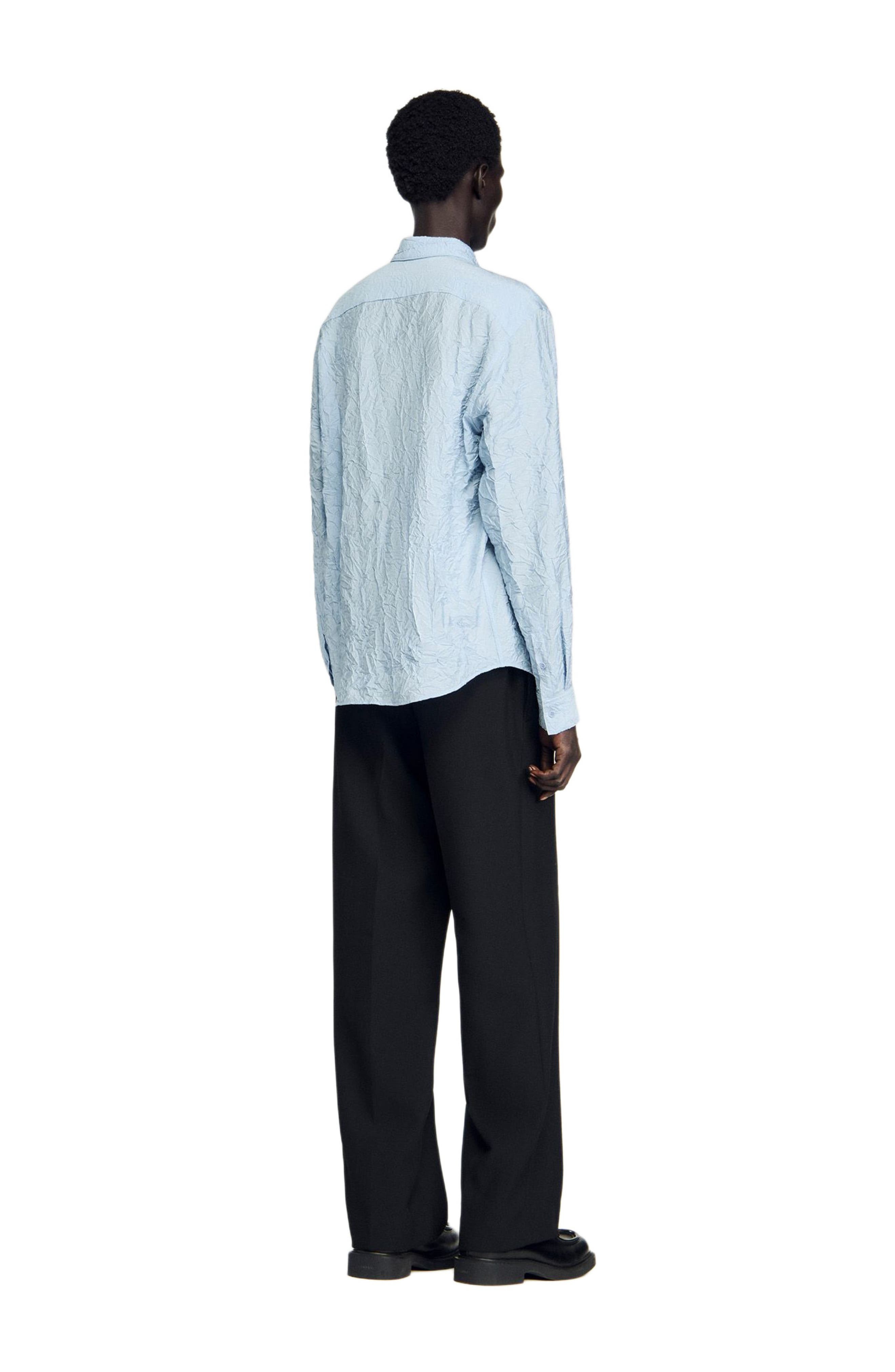 SANDRO Crinkled effect shirt in Sky Blue at Nordstrom - 2