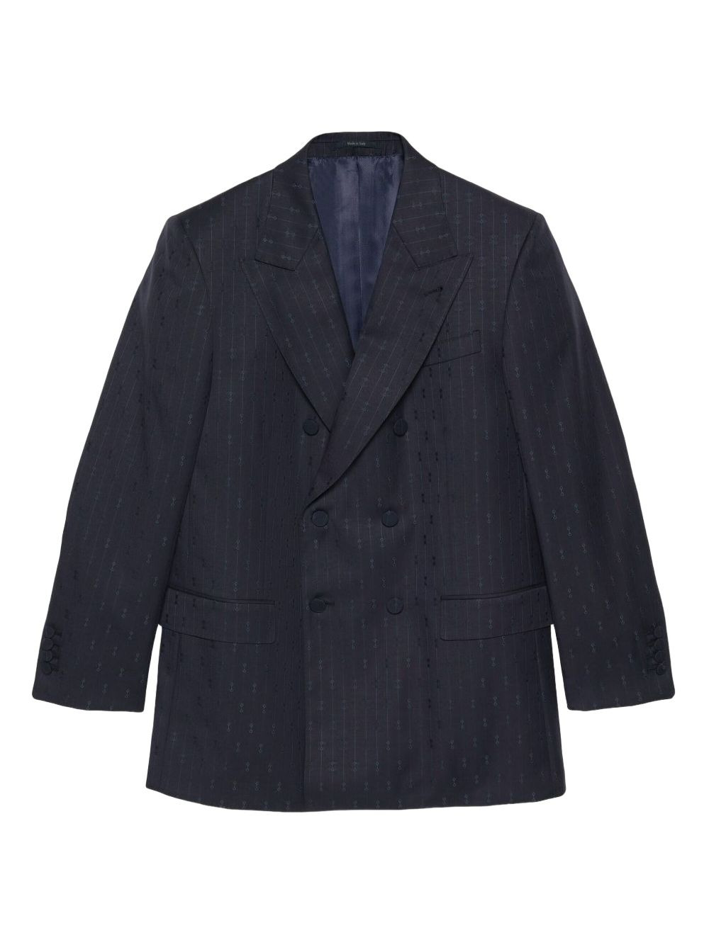 Horsebit striped wool jacket - 1