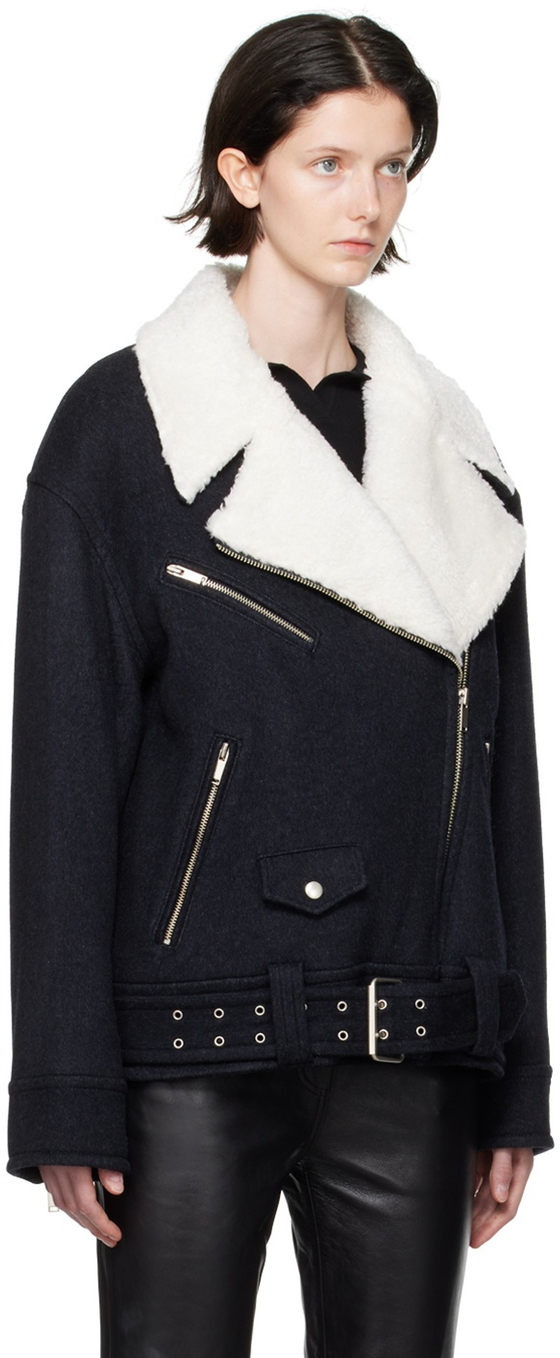 LVIR Navy Notched Lapel Jacket outlook