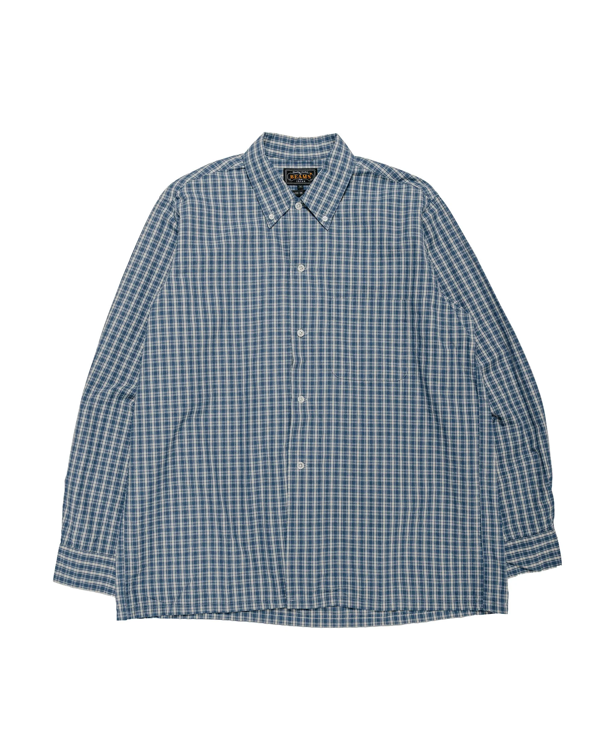 Open B.D. Indigo Dobby Plaid Blue - 1