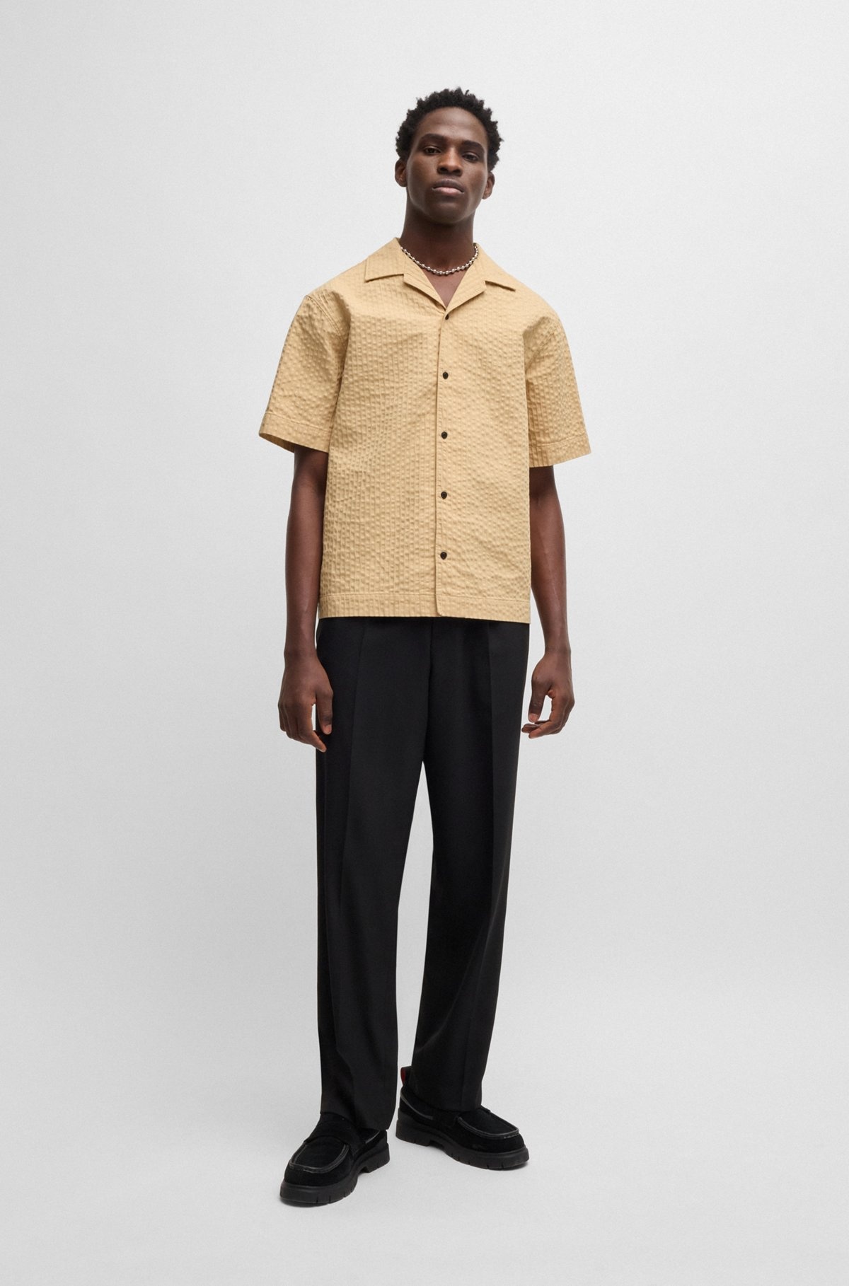 OVERSIZE-FIT SHIRT IN COTTON SEERSUCKER - 4