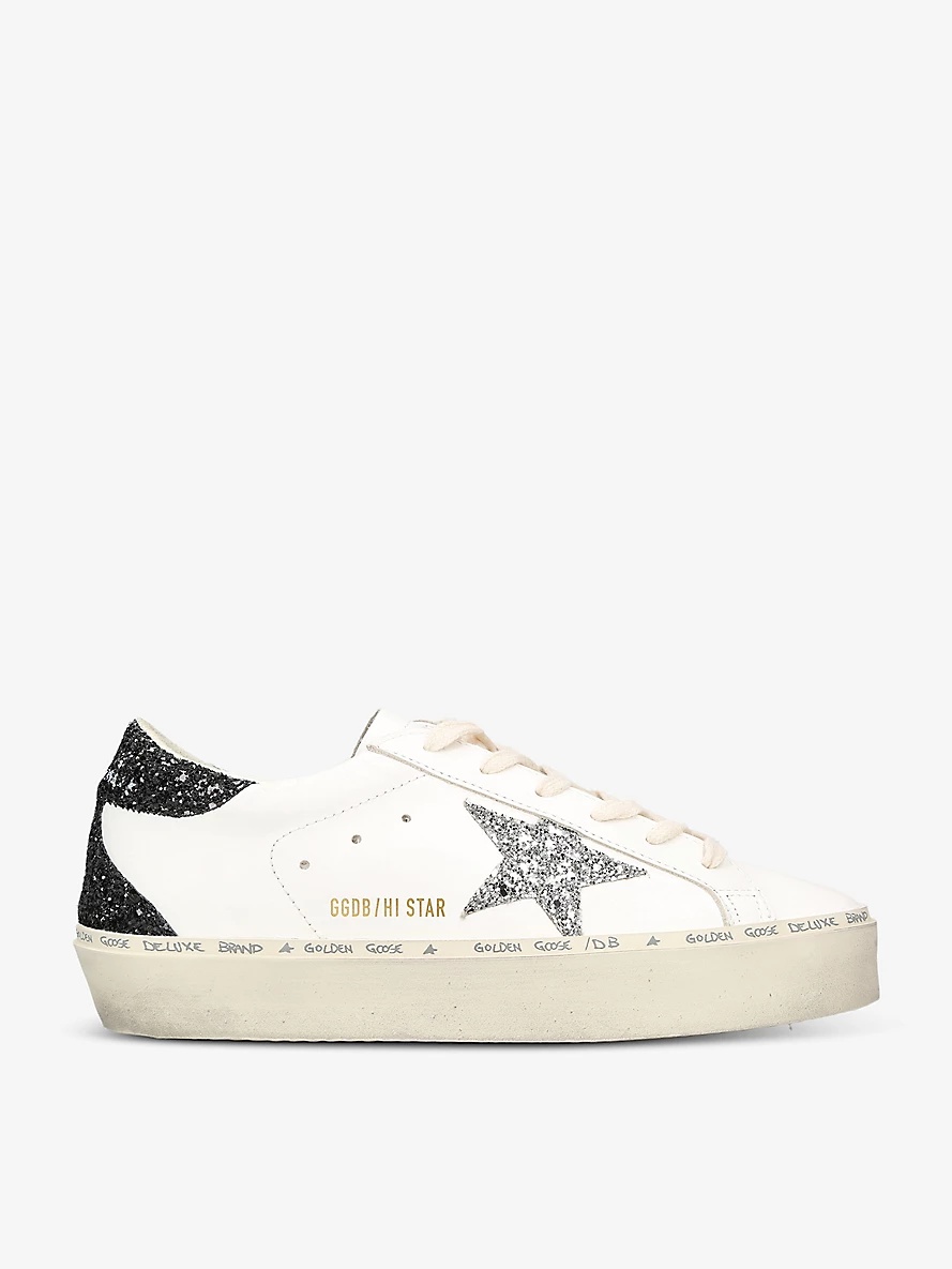 Hi Star 10250 glitter-embellished leather low-top trainers - 1