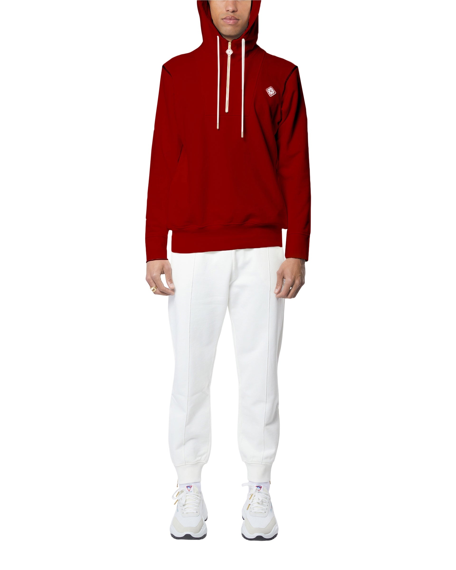 Red Half Zip Hooded Sweatshirt - 2