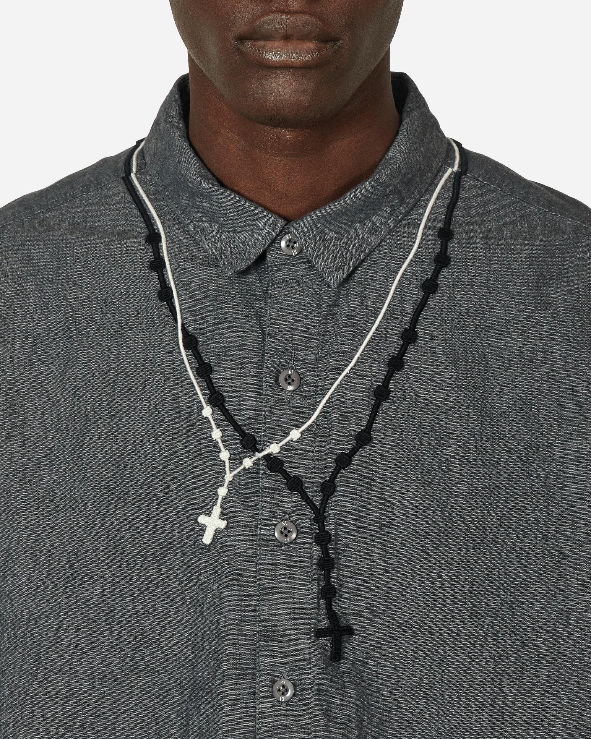 Double Cross Embroidery Longsleeve Shirt Black - 5