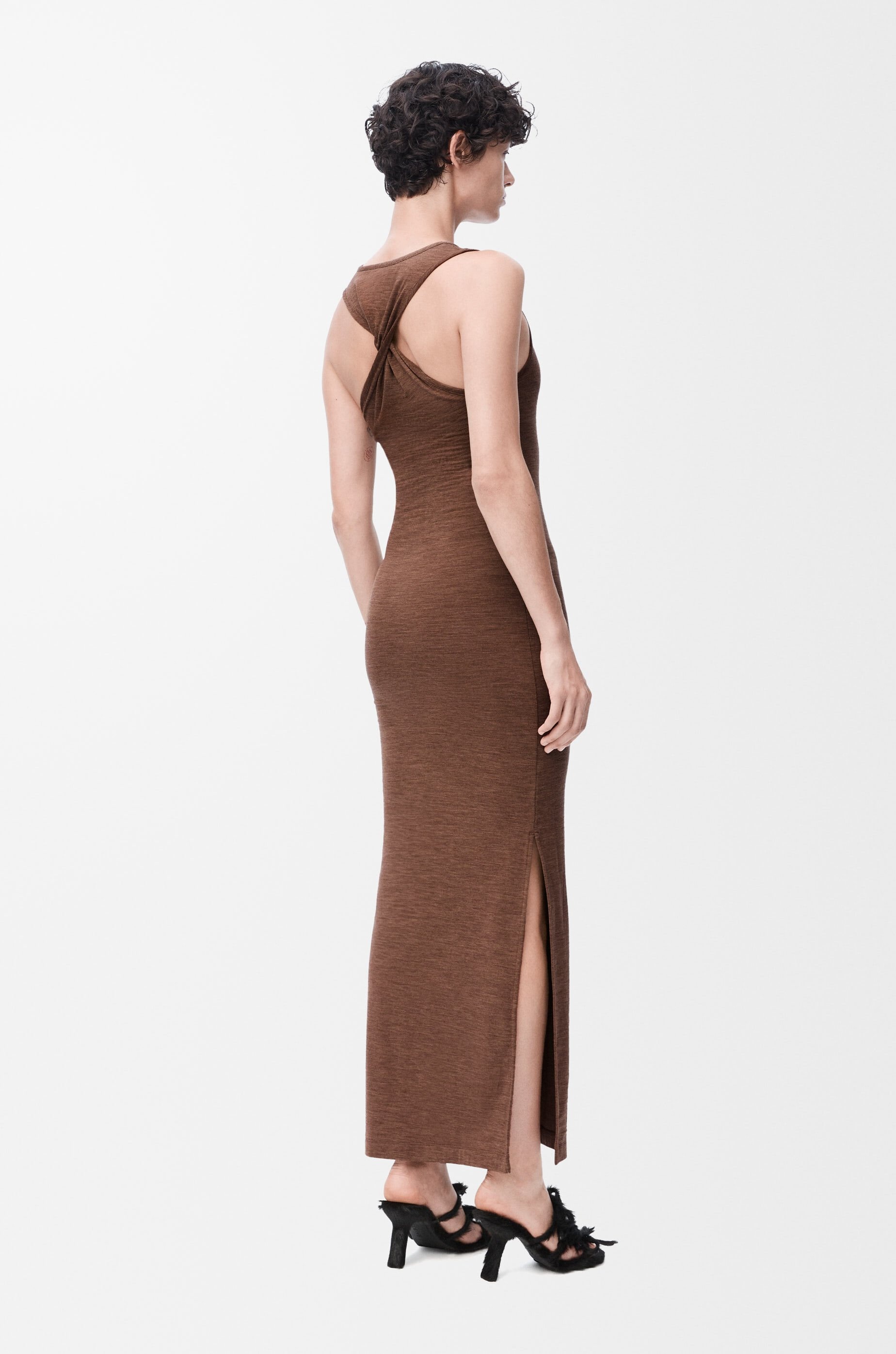 Anagram tank dress in stretch wool - 3