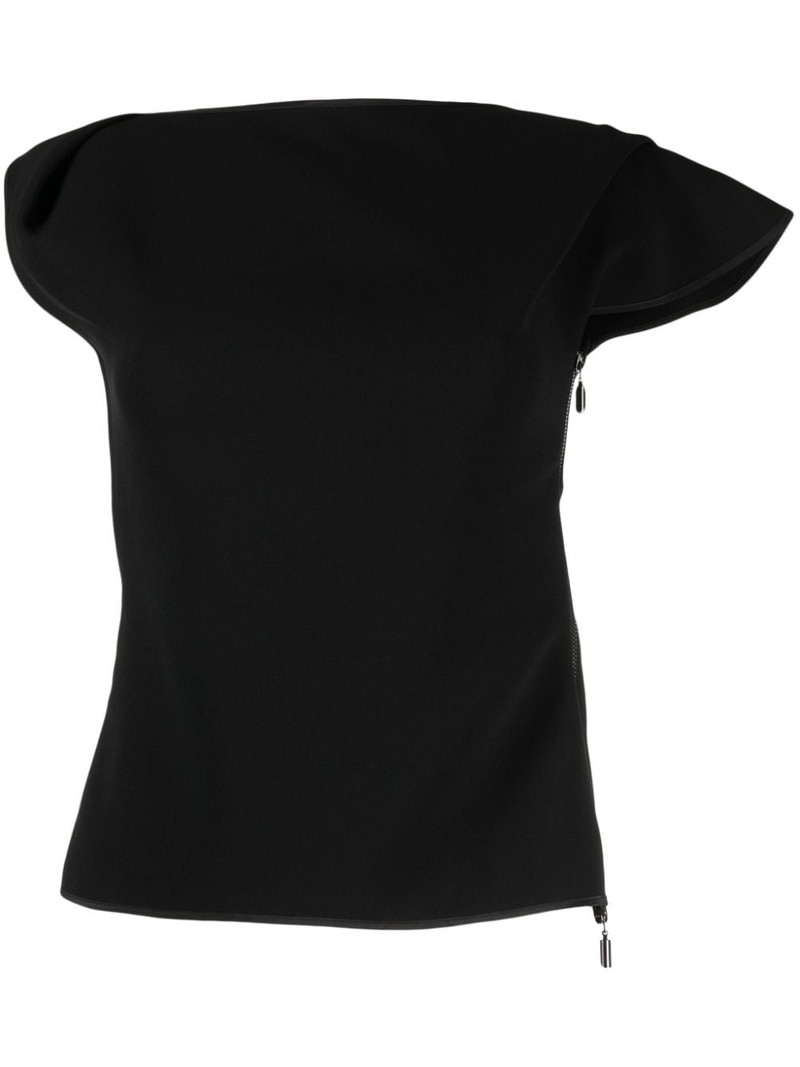 asymmetric cap-sleeved T-Shirt 1