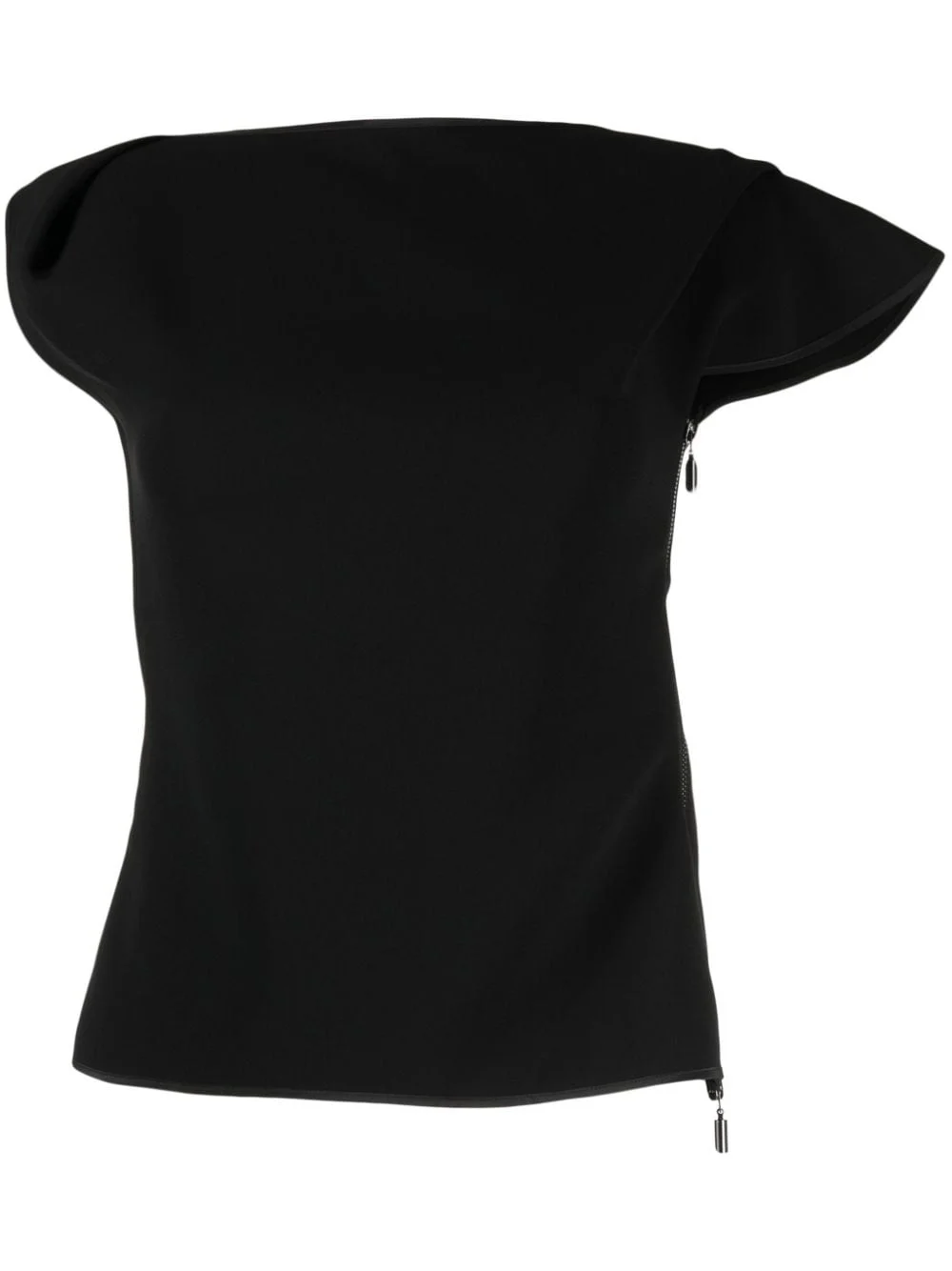 asymmetric cap-sleeved T-Shirt - 1