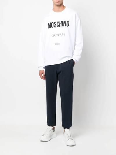 Moschino logo-print organic-cotton sweatshirt outlook