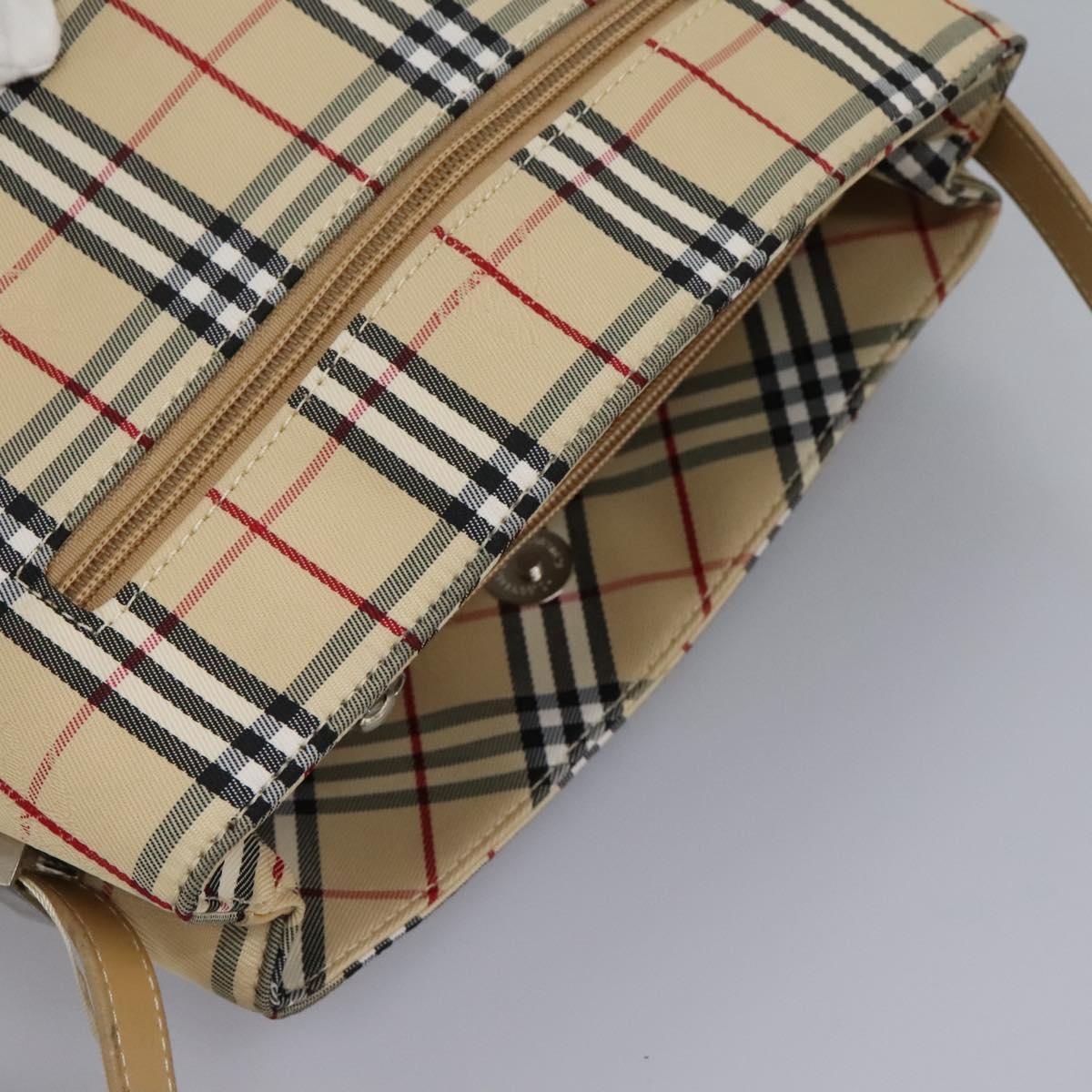 Burberry Nova Check Blue Label Shoulder Bag Canvas Beige Silver - 6
