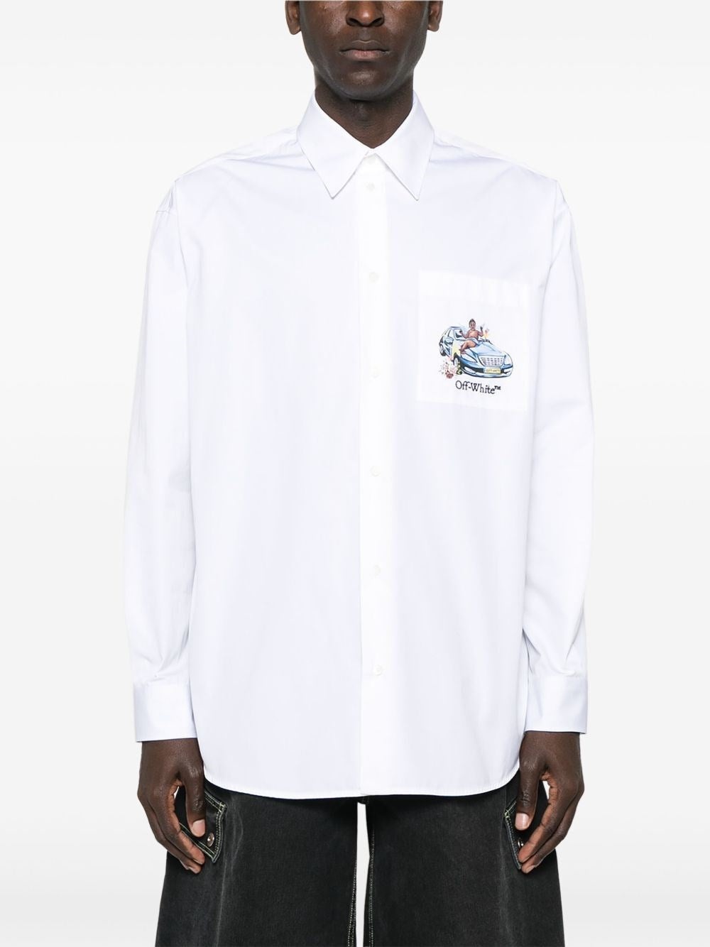 Off White Men `Fresco Arrow Popl` Overshirt - 3