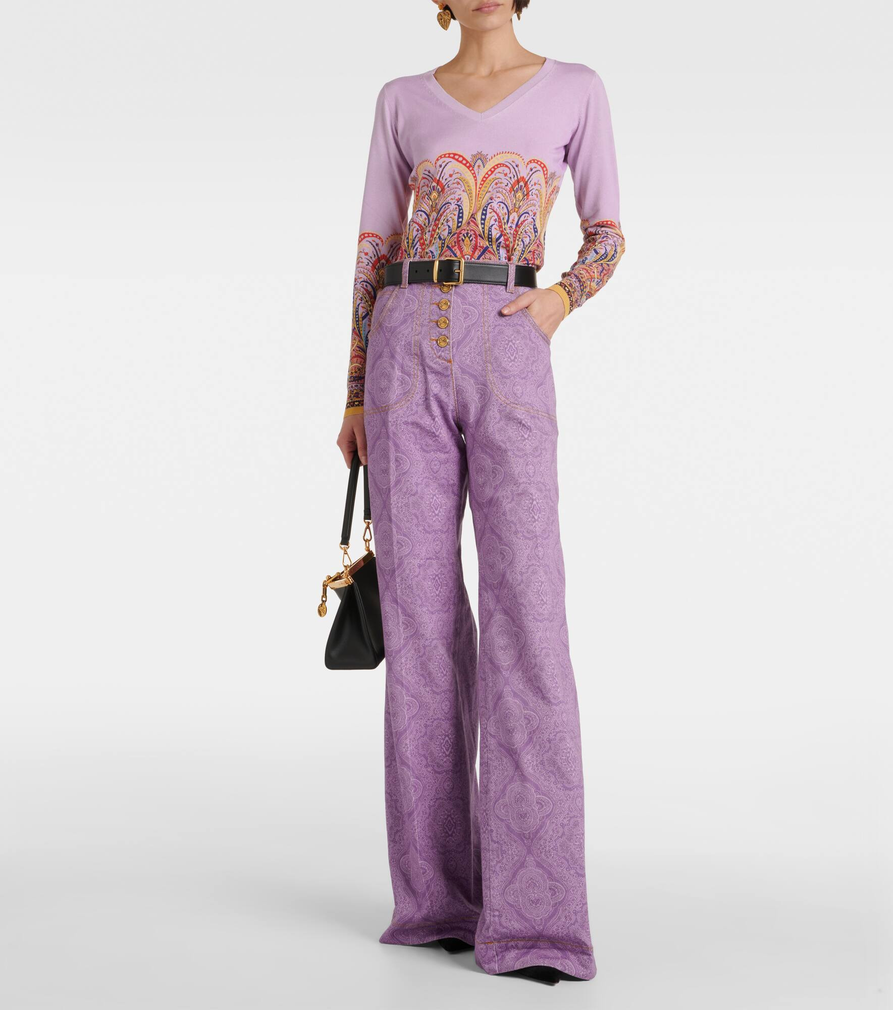Printed silk-blend sweater - 2